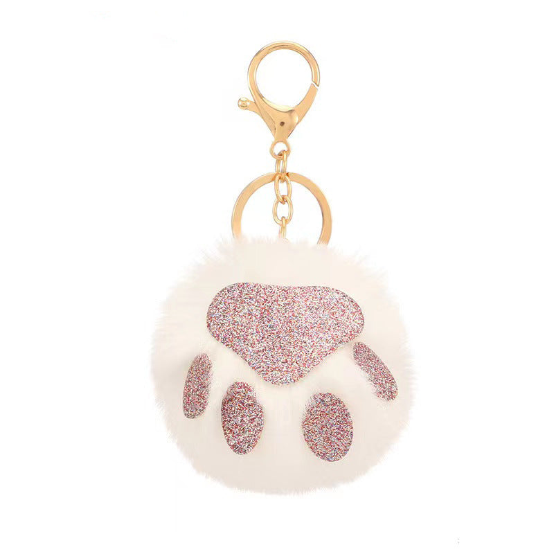 Wholesale Fur Ball Cat Claw Plush Keychain